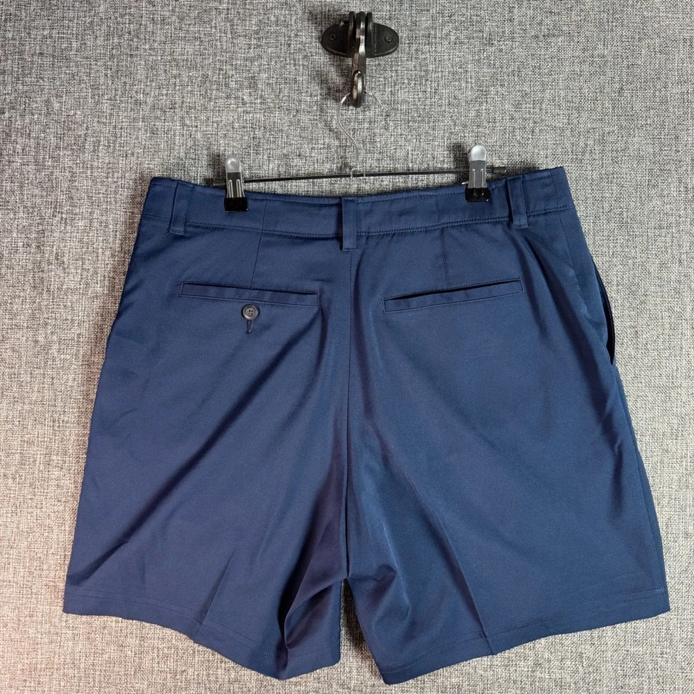 Mens PGA Tour Golf Shorts 36 Navy Blue‎ Performance Stretch Flat Front